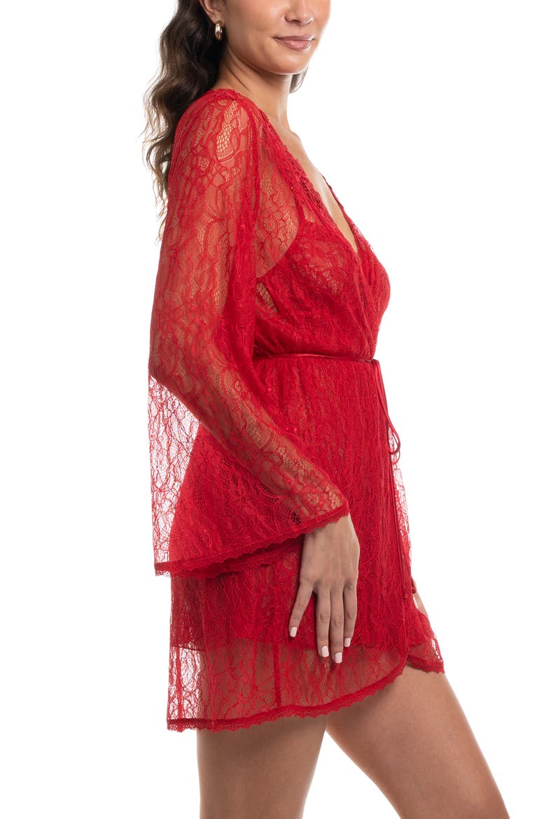 Cassie Lace Wrap Robe, Alternate, color, BRIGHT RED