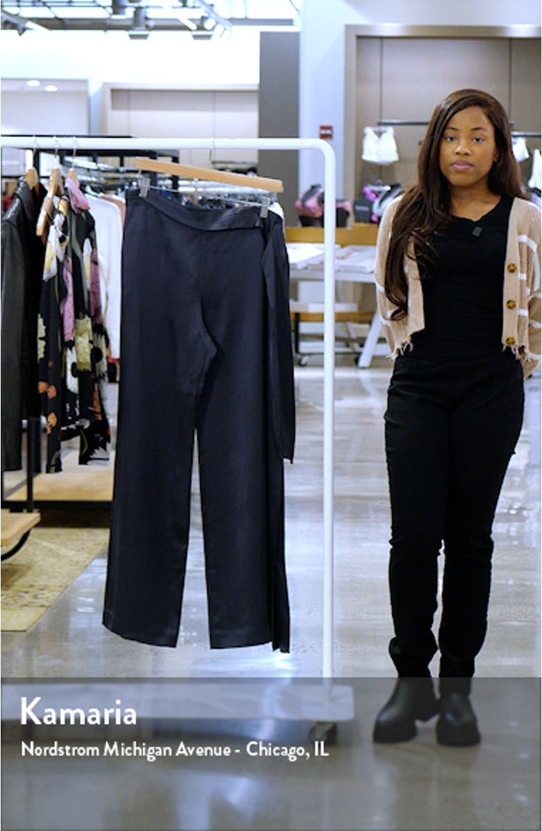 Gracie Wide Leg Satin Pants, sales video thumbnail