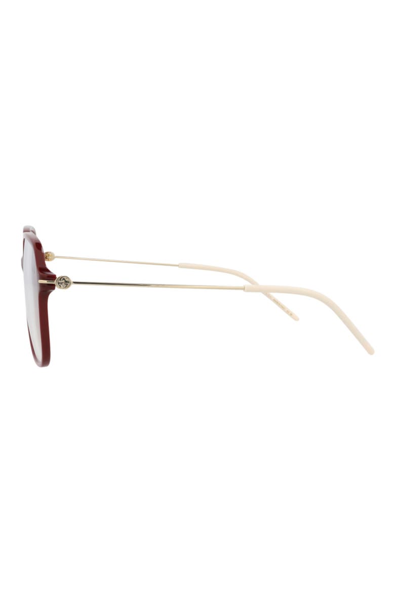 56mm Square Optical Glasses, Alternate, color, BURGUNDY GOLD TRANSPARENT