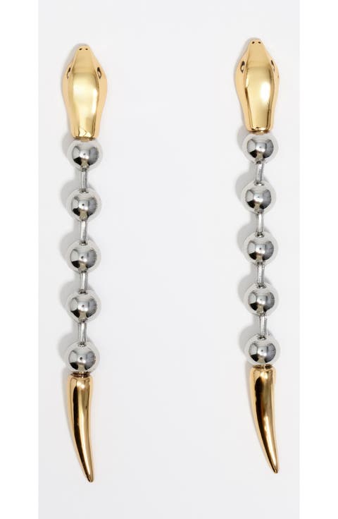 Two-tone snake earrings