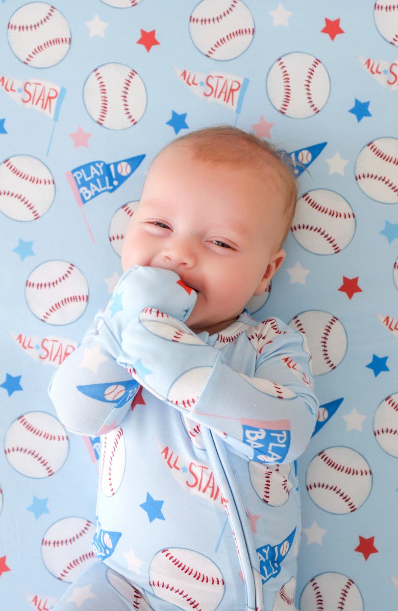 Posh Peanut Fitted Convertible One-Piece Pajamas, Alternate, color, Blue