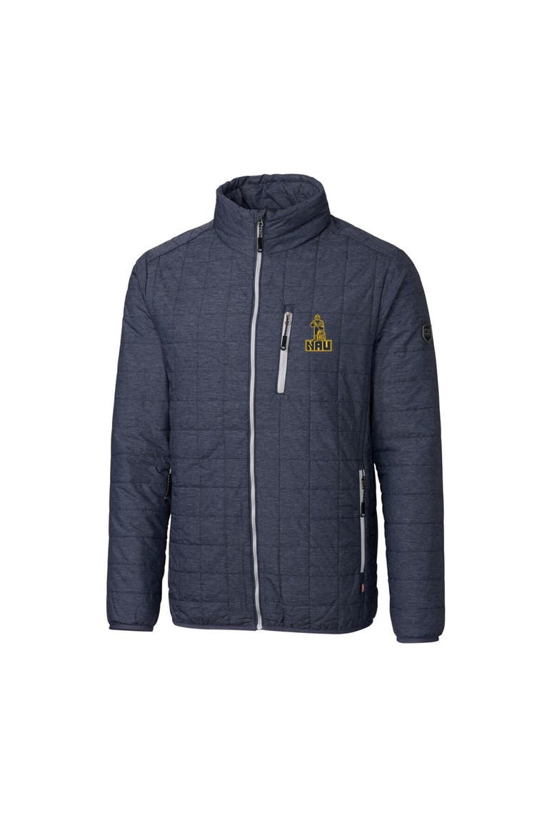Men's Cutter & Buck Heather Navy Northern Arizona Lumberjacks Team Logo Big & Tall Rainier PrimaLoft Eco Insulated Full-Zip Puffer Jacket, Alternate, color, Heather Navy