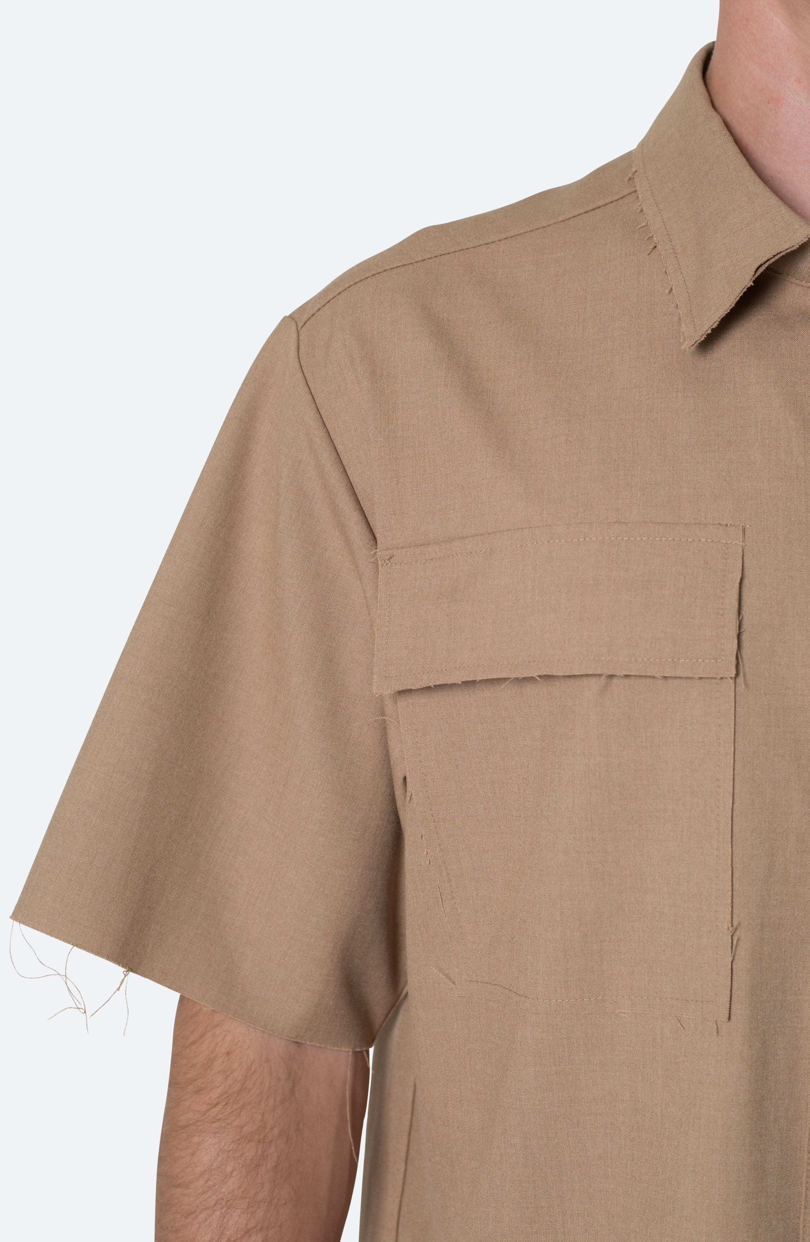 Oversize Crop Short Sleeve Button-Up Shirt - image 2