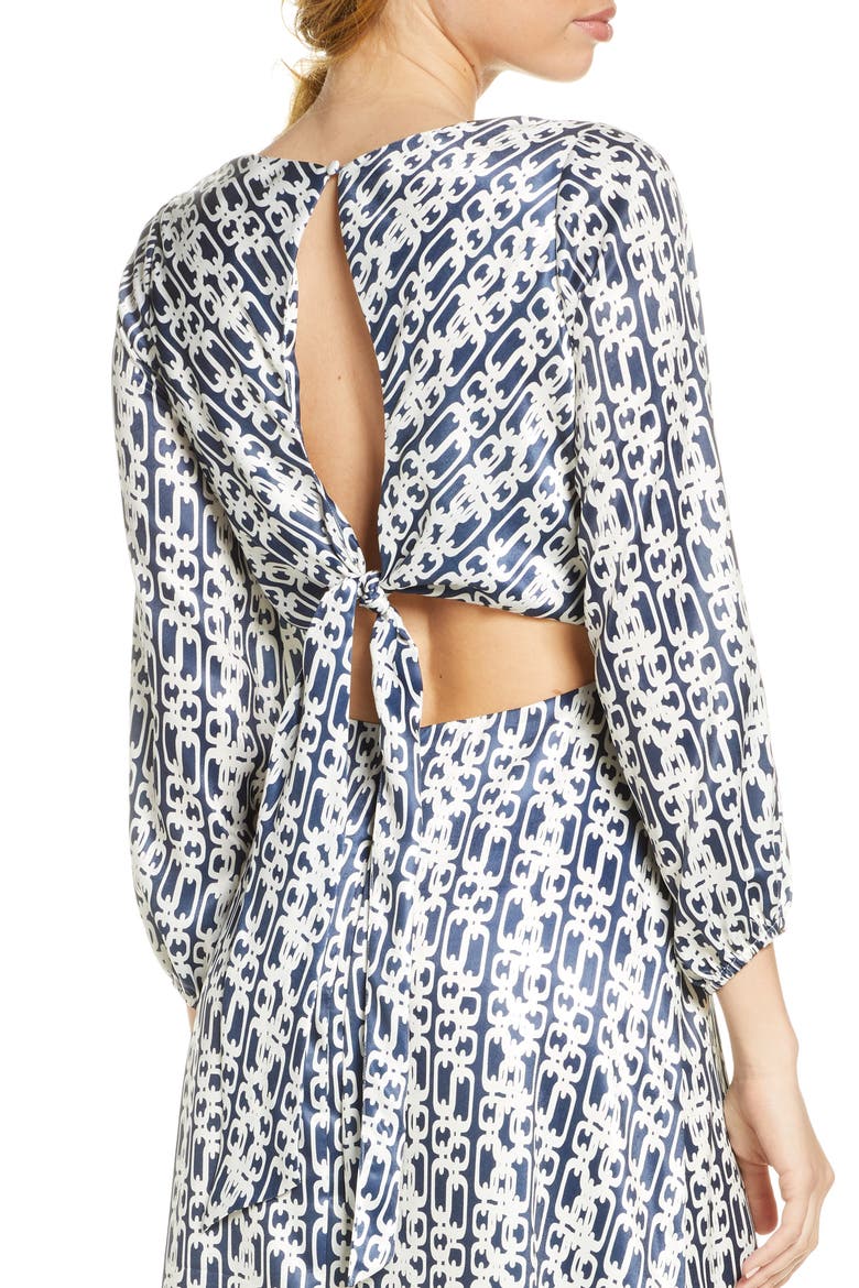 New Horizons Satin Midi Dress, Alternate, color, PRINT