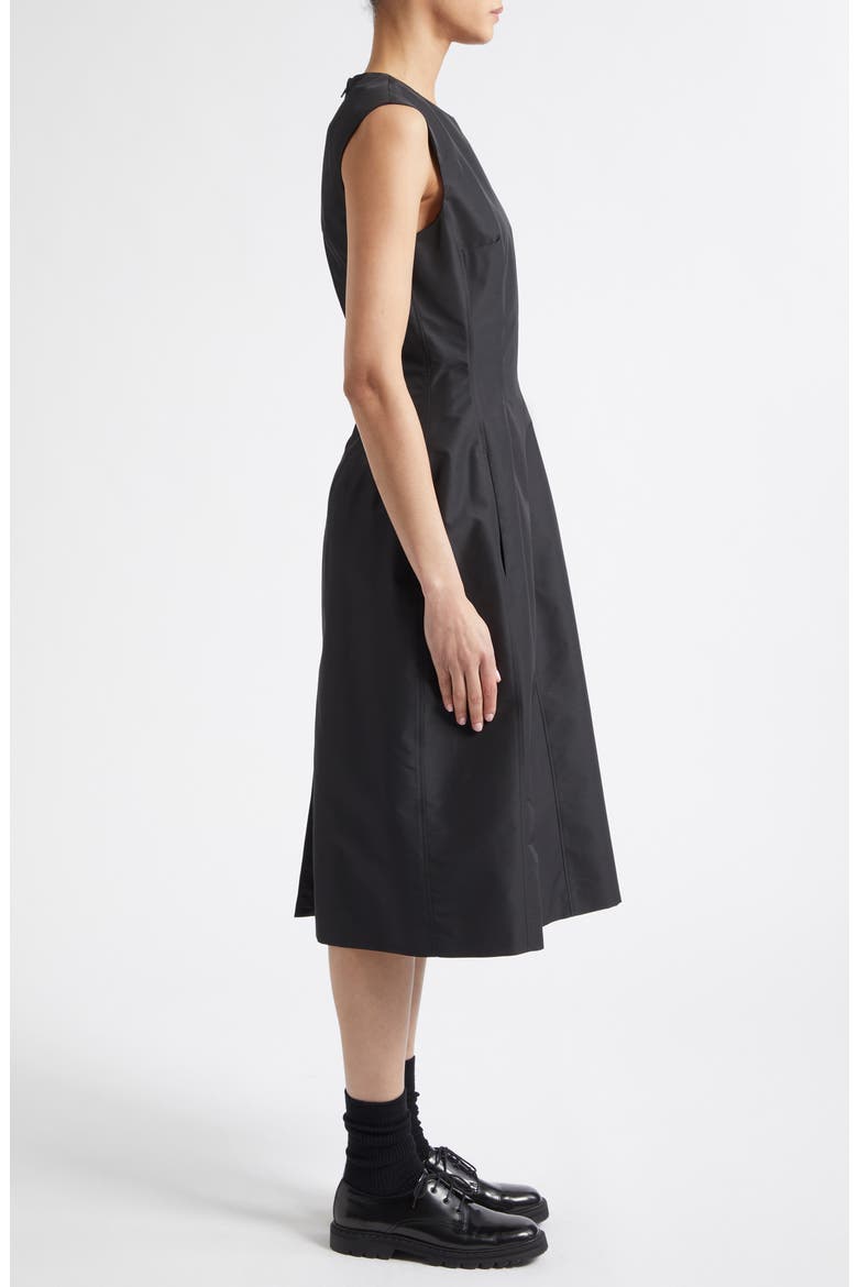Technical Faille Midi Dress, Alternate, color, BLACK