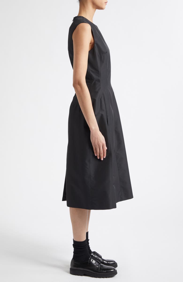 Jil Sander Technical Faille Midi Dress, Alternate, color, Black