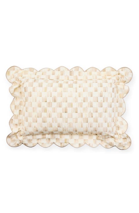 Check Reversible Scallop Lumbar Pillow