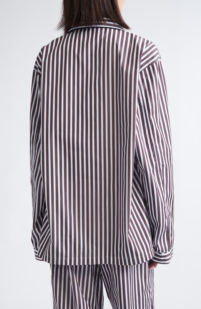 NACKIYÈ Life Is a Beach Stripe Pajama Shirt, Alternate, color, Chocolate Stripe