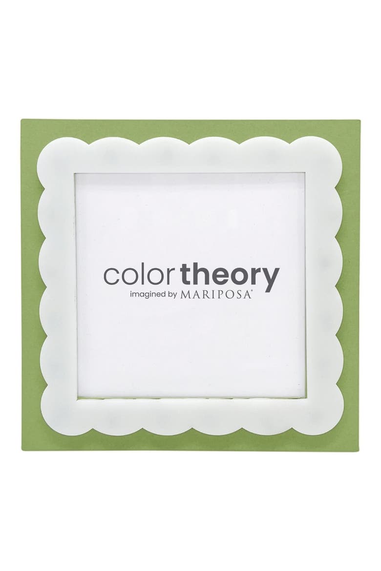 Meadow Green Scallop 4 x 4-Inch Picture Frame, Main, color, GREEN