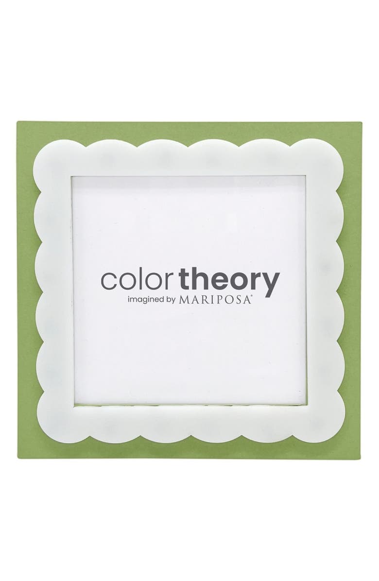 Mariposa Meadow Green Scallop 4 x 4-Inch Picture Frame, Main, color, Green