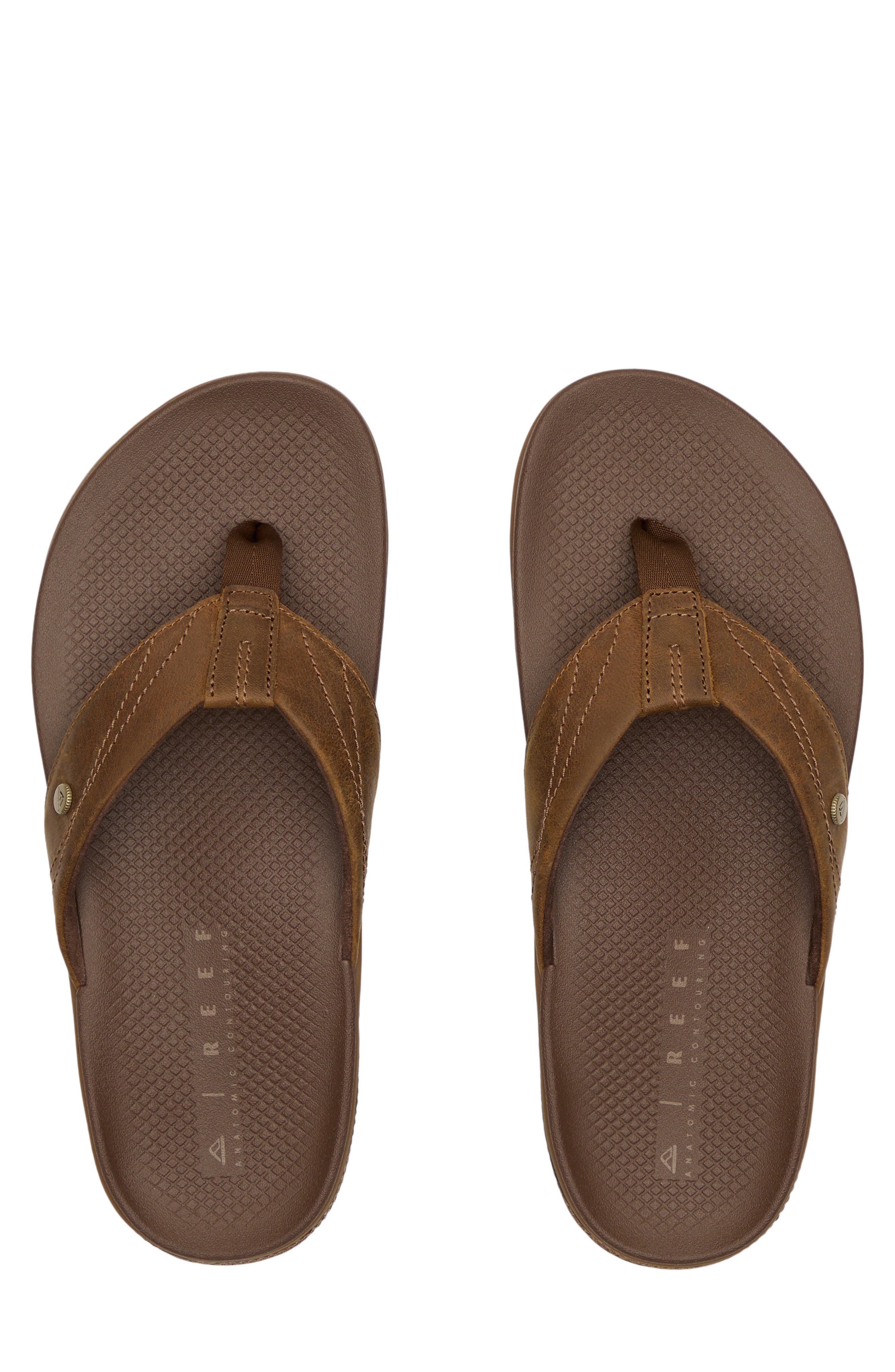 Reef Phantom Lux Leather Flip Flop, Alternate, color, Toffee