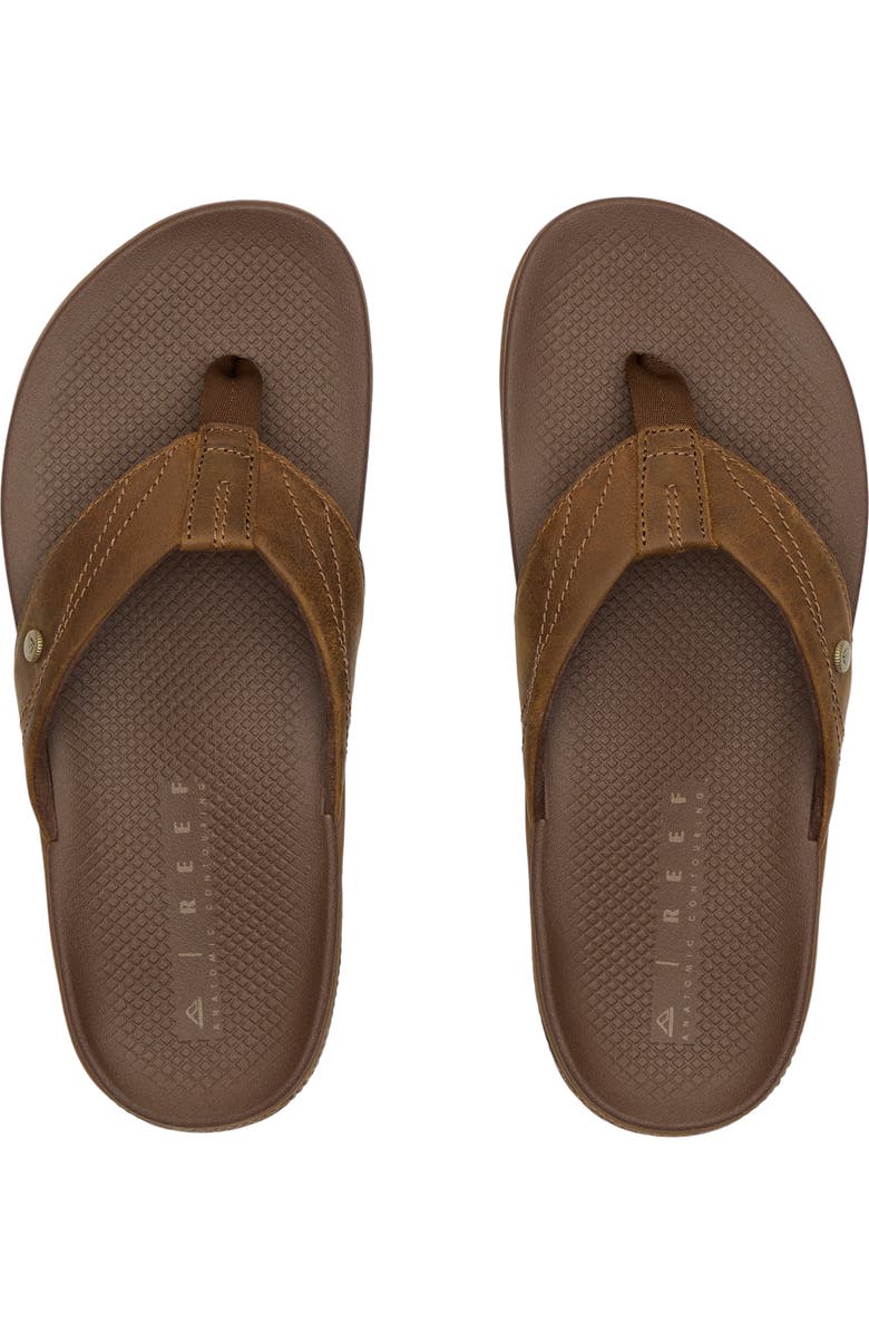 Reef Phantom Lux Leather Flip Flop, Alternate, color, Toffee