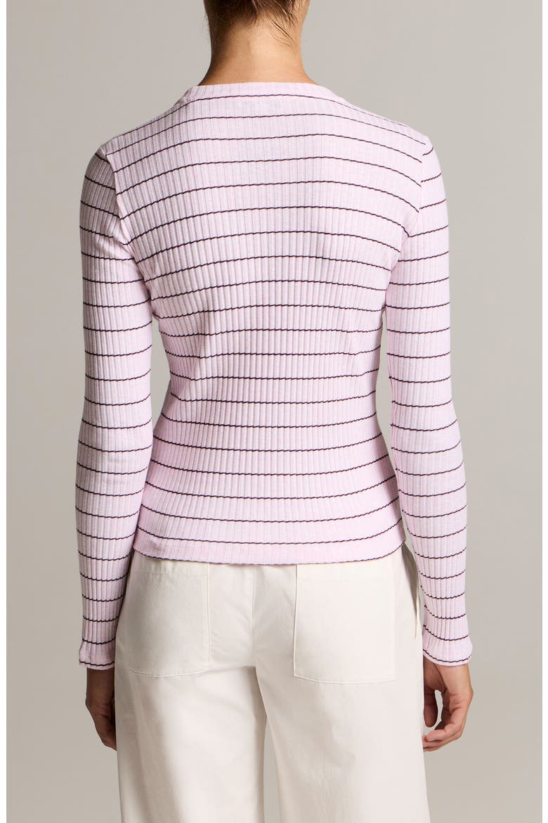 Stripe Rib Top, Alternate, color, LIGHT HEATHER SLIPPER ROSE