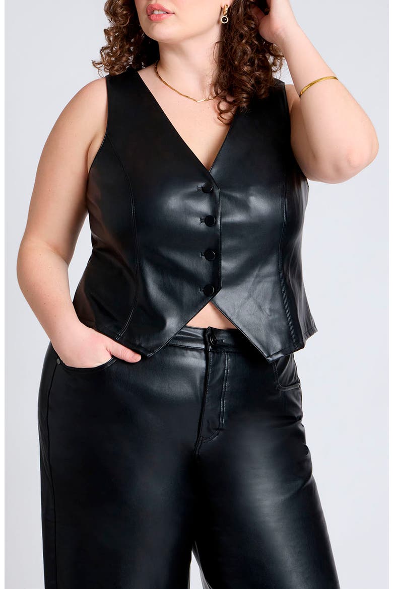 Faux Leather Vest, Main, color, BLACK ONYX