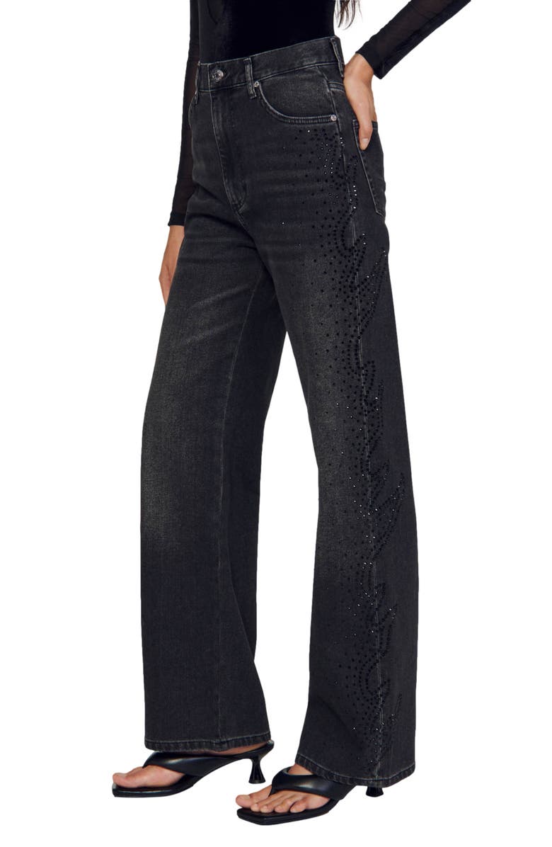 SANDRO Starmania High Waist Wide Leg Jeans, Main, color,
