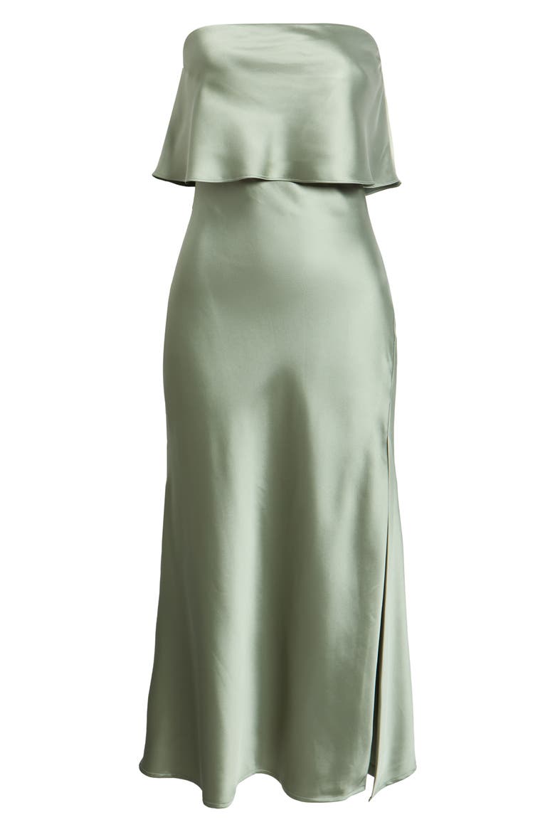 Adriana Strapless Column Midi Dress, Alternate, color, SAGE