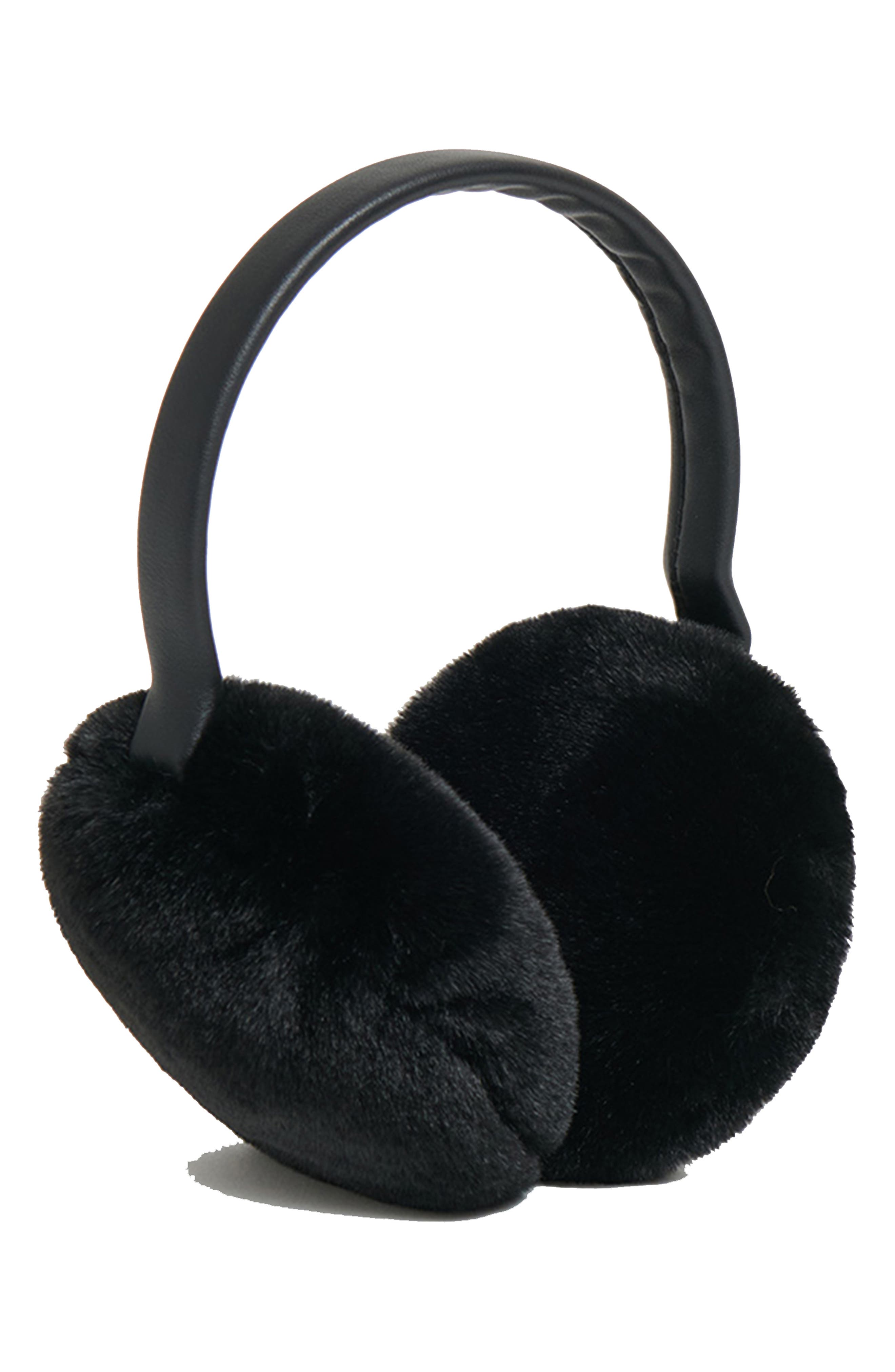 Apparis Esme Faux Fur Earmuffs in Noir 