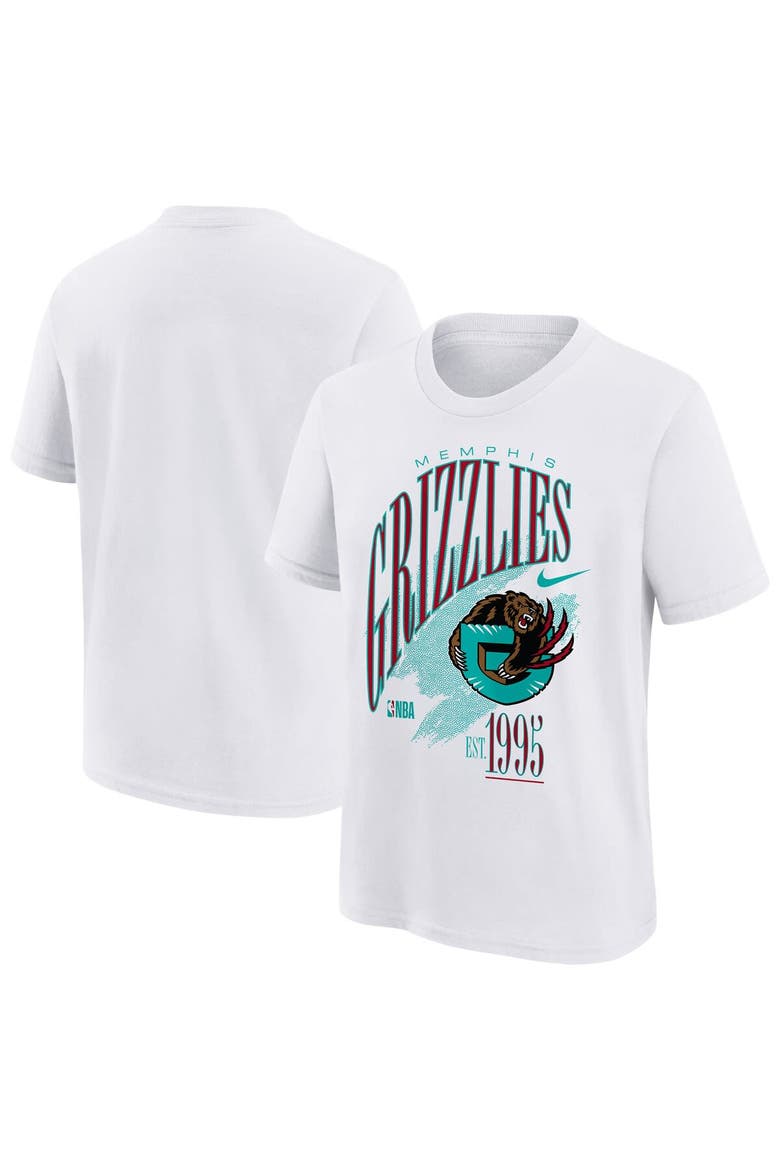 Youth Nike  White Memphis Grizzlies Hardwood Classics Champs Max90 T-Shirt, Main, color, White