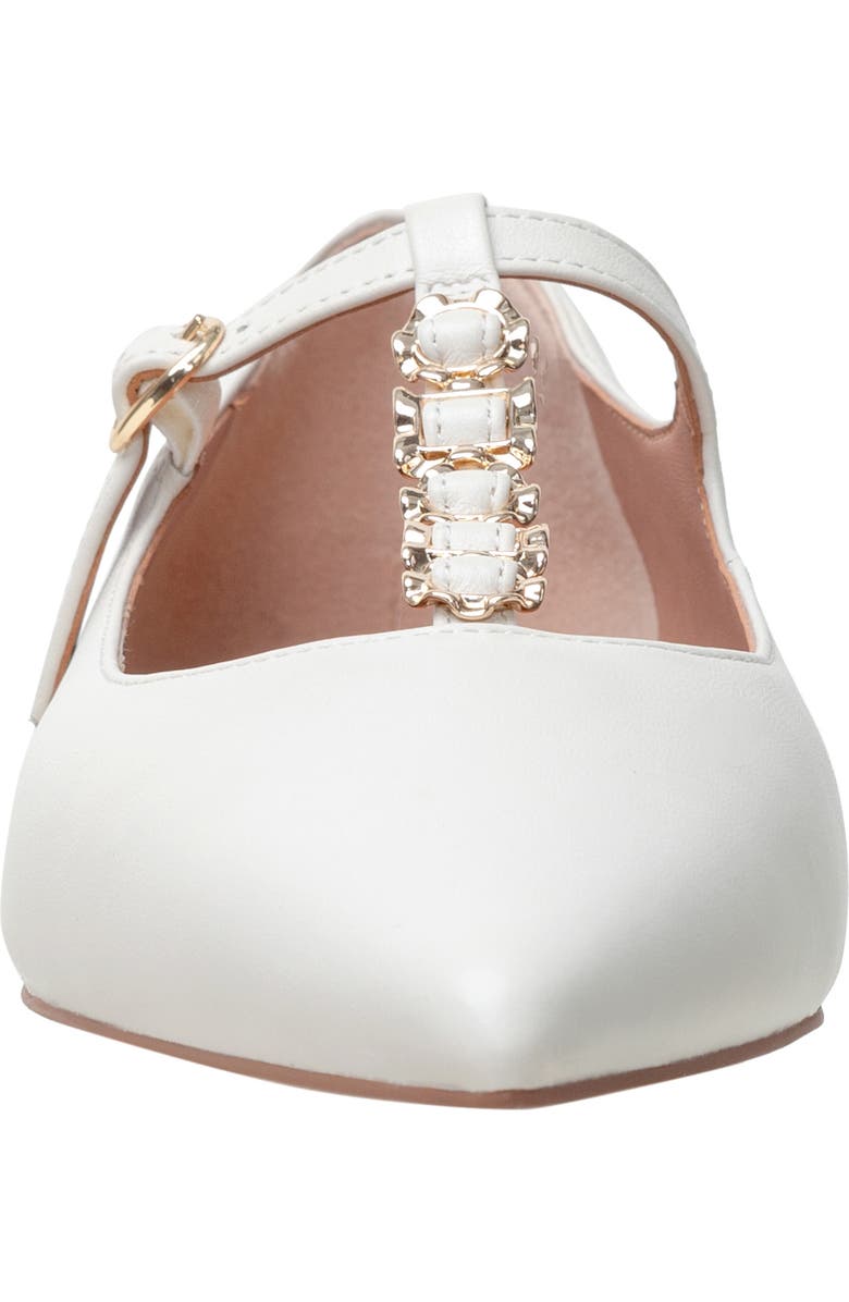 Linea Paolo Corinne Pointed Toe T-Strap Flat, Alternate, color, Ivory