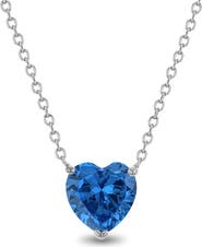 In Season Jewelry Prong CZ Birthstone Heart Necklace