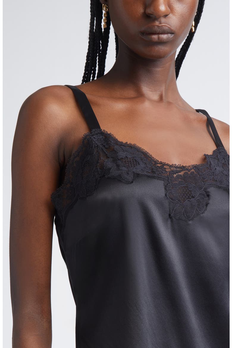 Satin & Lace Camisole, Alternate, color, NERO