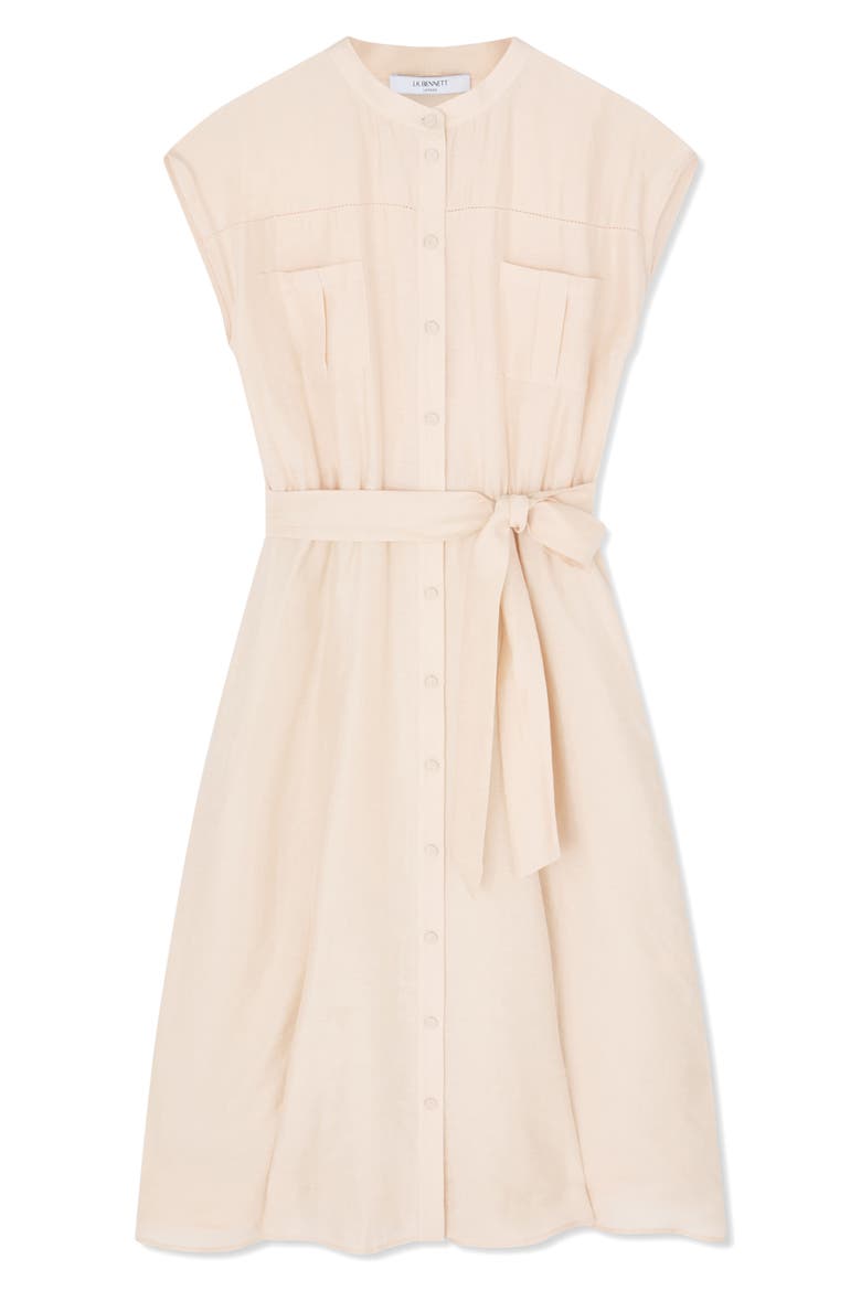 Fran Belted Shirtdress, Alternate, color, PALE STONE