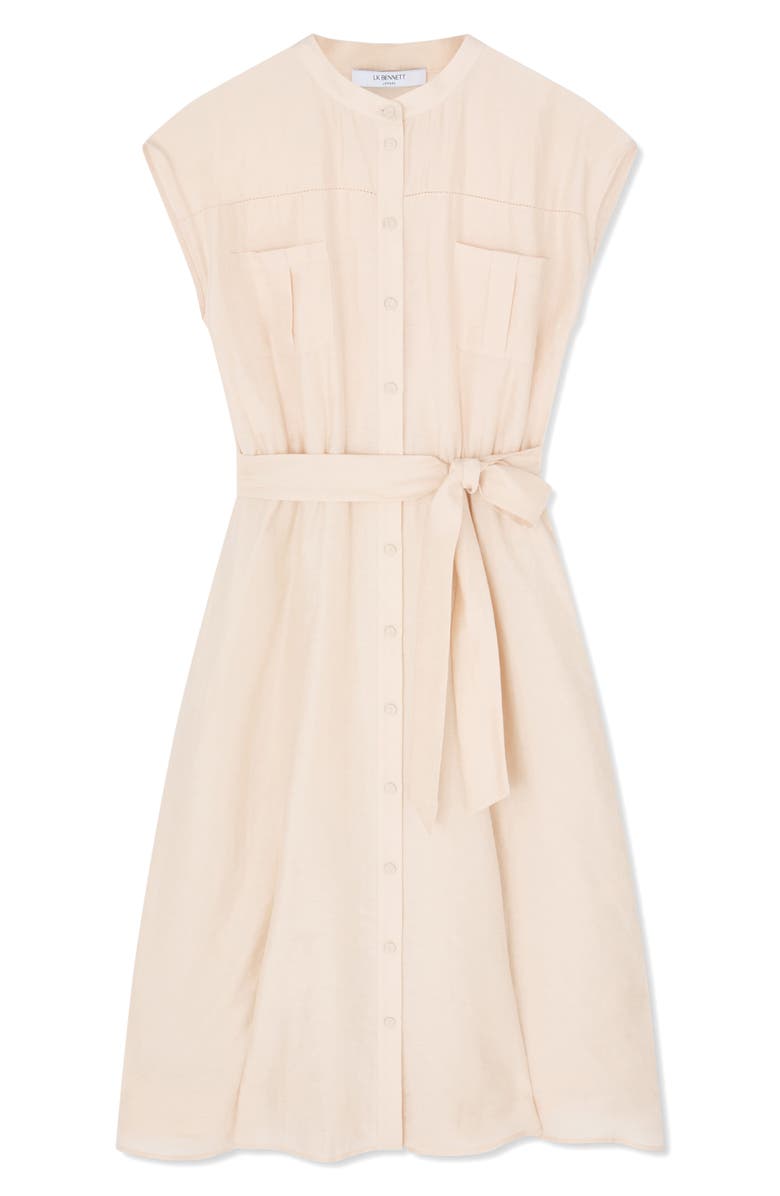 LK Bennett Fran Belted Shirtdress, Alternate, color, Pale Stone
