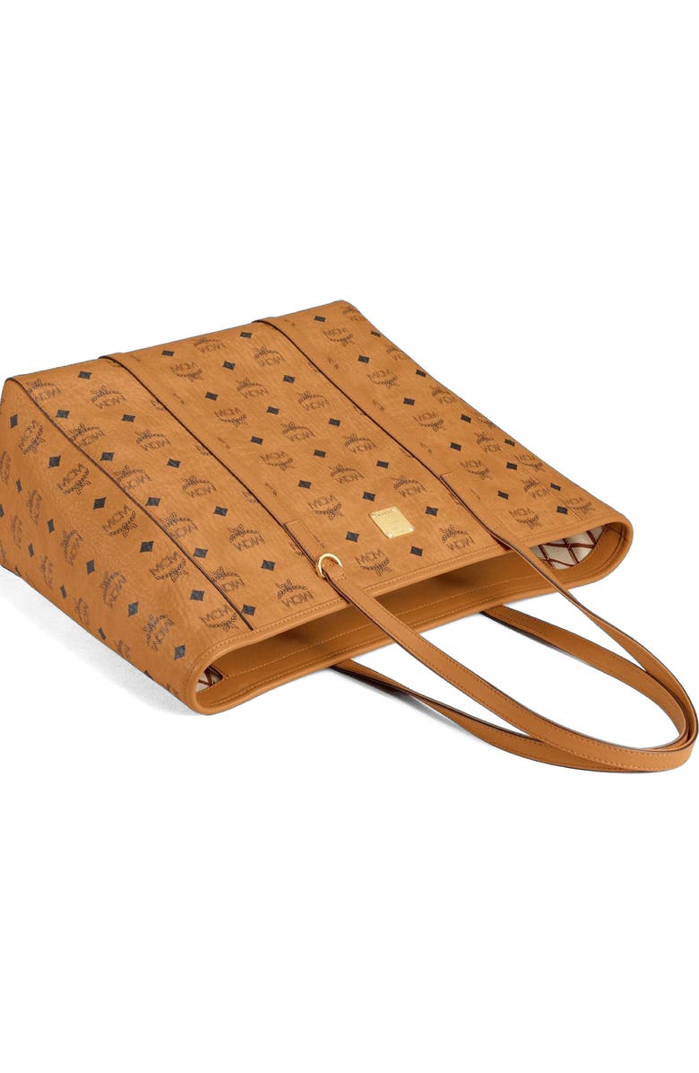 MCM Medium Toni Top-Zip Shopper in Visetos, Alternate, color, Brown