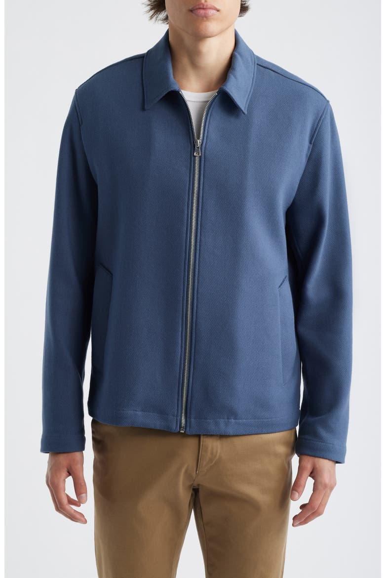 Cotton Blend Zip Jacket, Alternate, color, VENICE BLUE