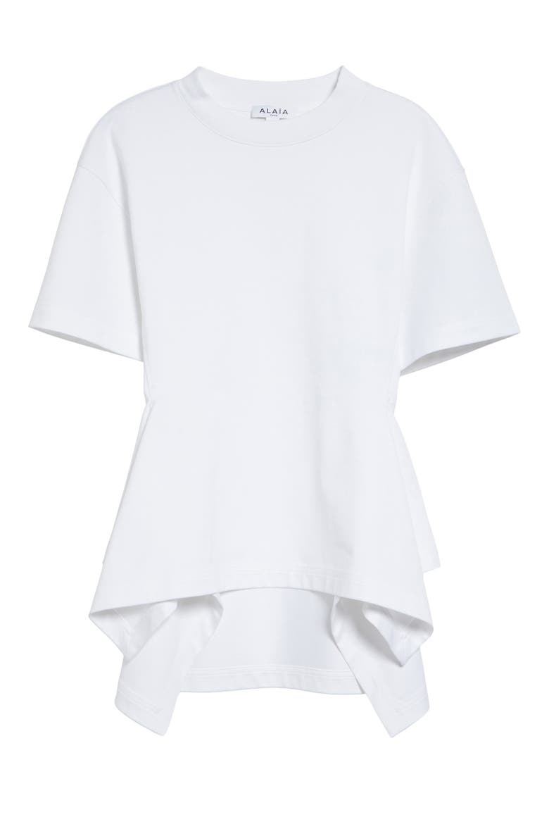 Panelled Cotton T-Shirt, Main, color, BLANC
