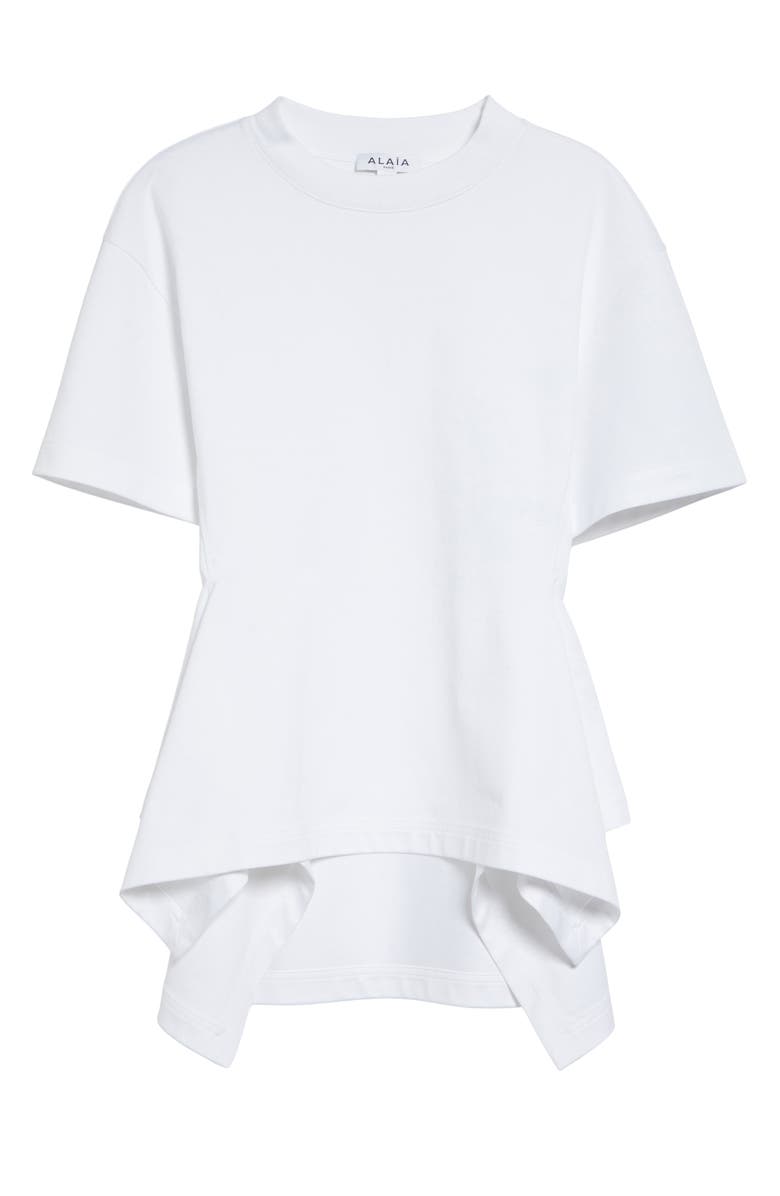 Alaïa Panelled Cotton T-Shirt, Main, color, Blanc