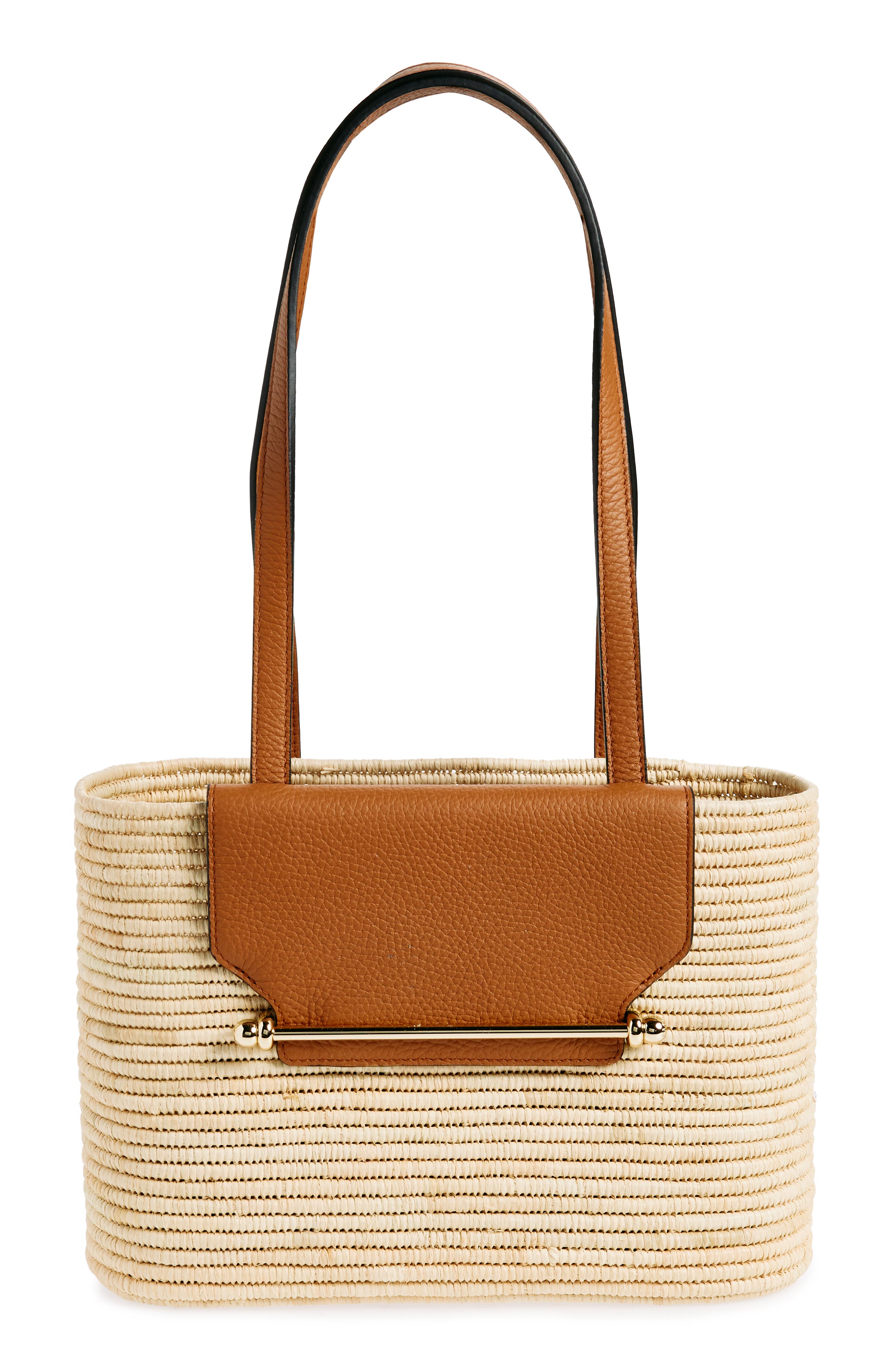 Strathberry Raffia Basket Tote, Main, color, Tan
