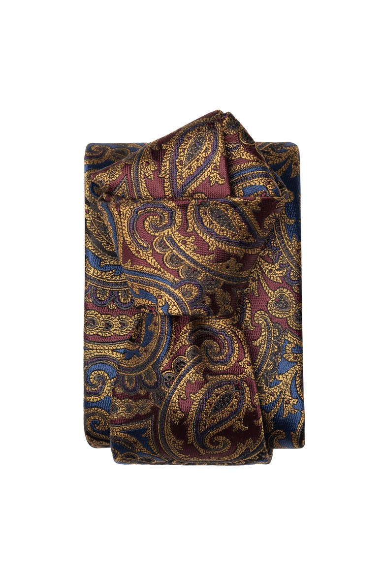 San Carlo - Extra Long Silk Jacquard Tie for Men, Alternate, color, Sapphire and Ruby