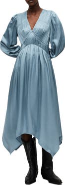 AllSaints Estelle Long Sleeve Asymmetric Hem Dress