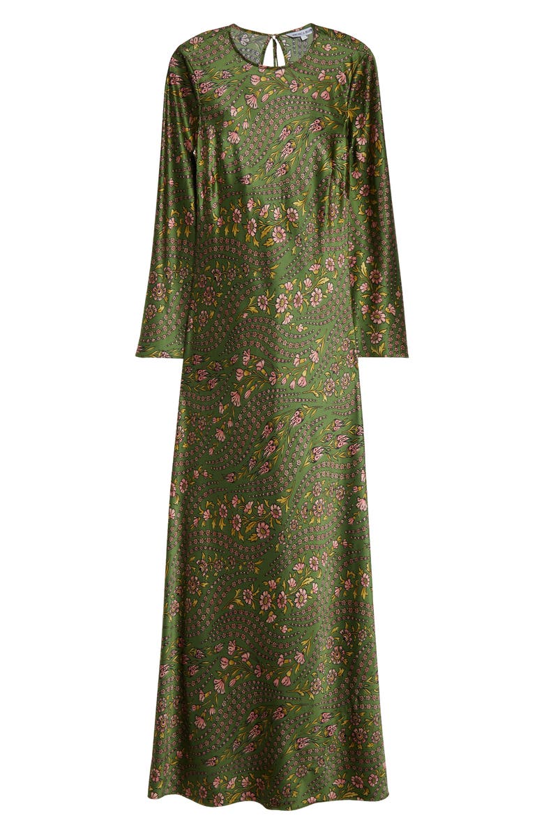 Veronica Beard Gemma Floral Long Sleeve Satin Maxi Dress, Alternate, color, 