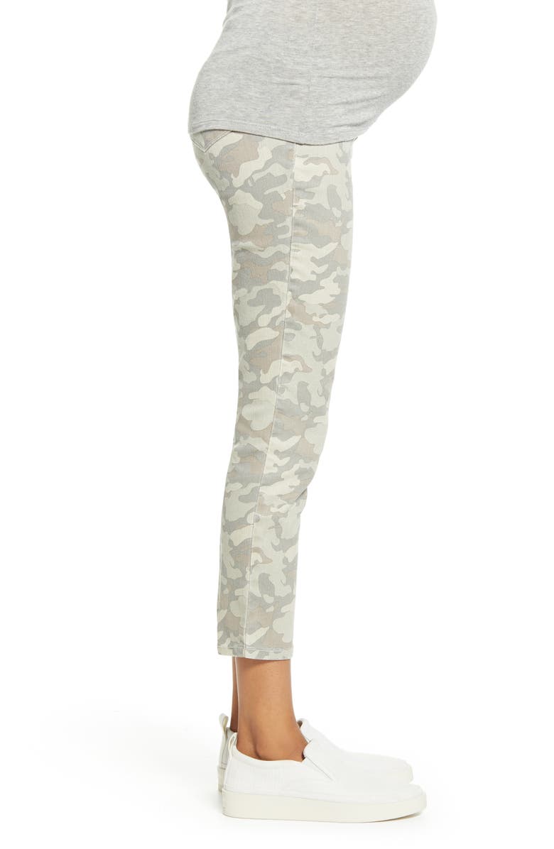 1822 Denim Camo Print Ankle Maternity Skinny Jeans, Alternate, color,