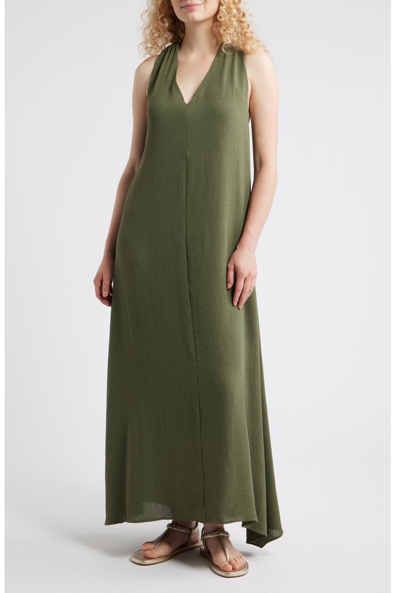Twist Back Sleeveless Maxi Dress, Alternate, color, CLOVER