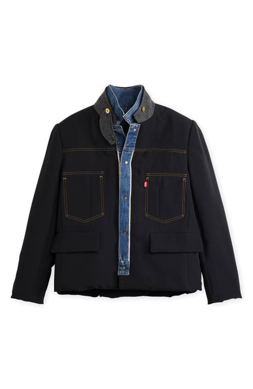 Sacai Gender Inclusive Levi's® Denim X Matelassé Twill Reversible Jacket In Blue