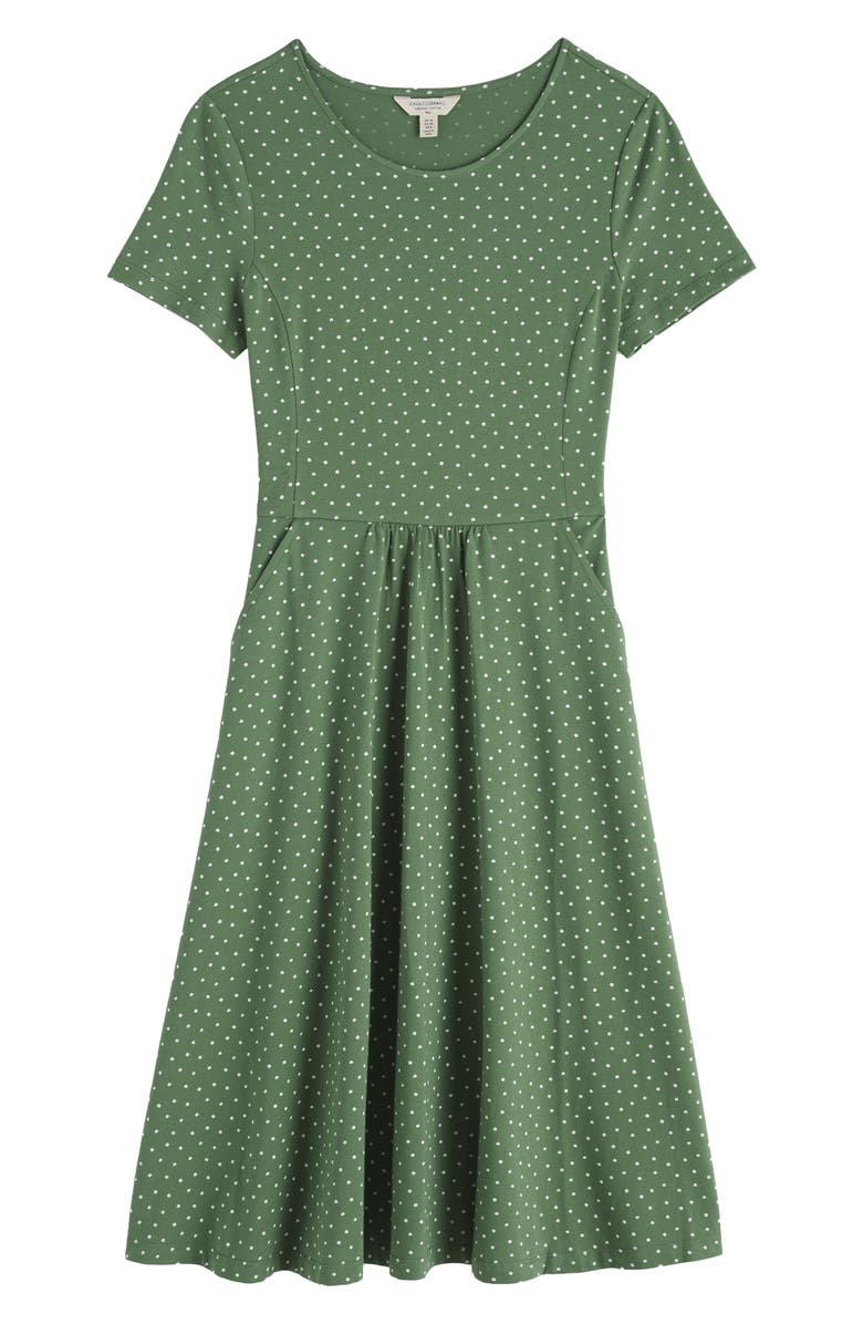 Seasalt Cornwall April Short Sleeve Fit & Flare Dress, Alternate, color, Little Sponge Spot Dried Basil