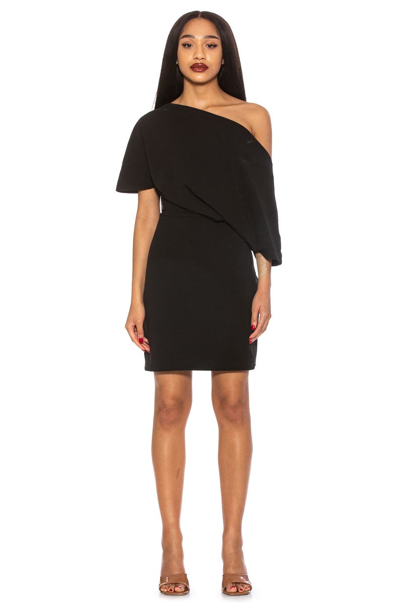 Rina Long Sleeve Dotted Chiffon Lace Trim Dress