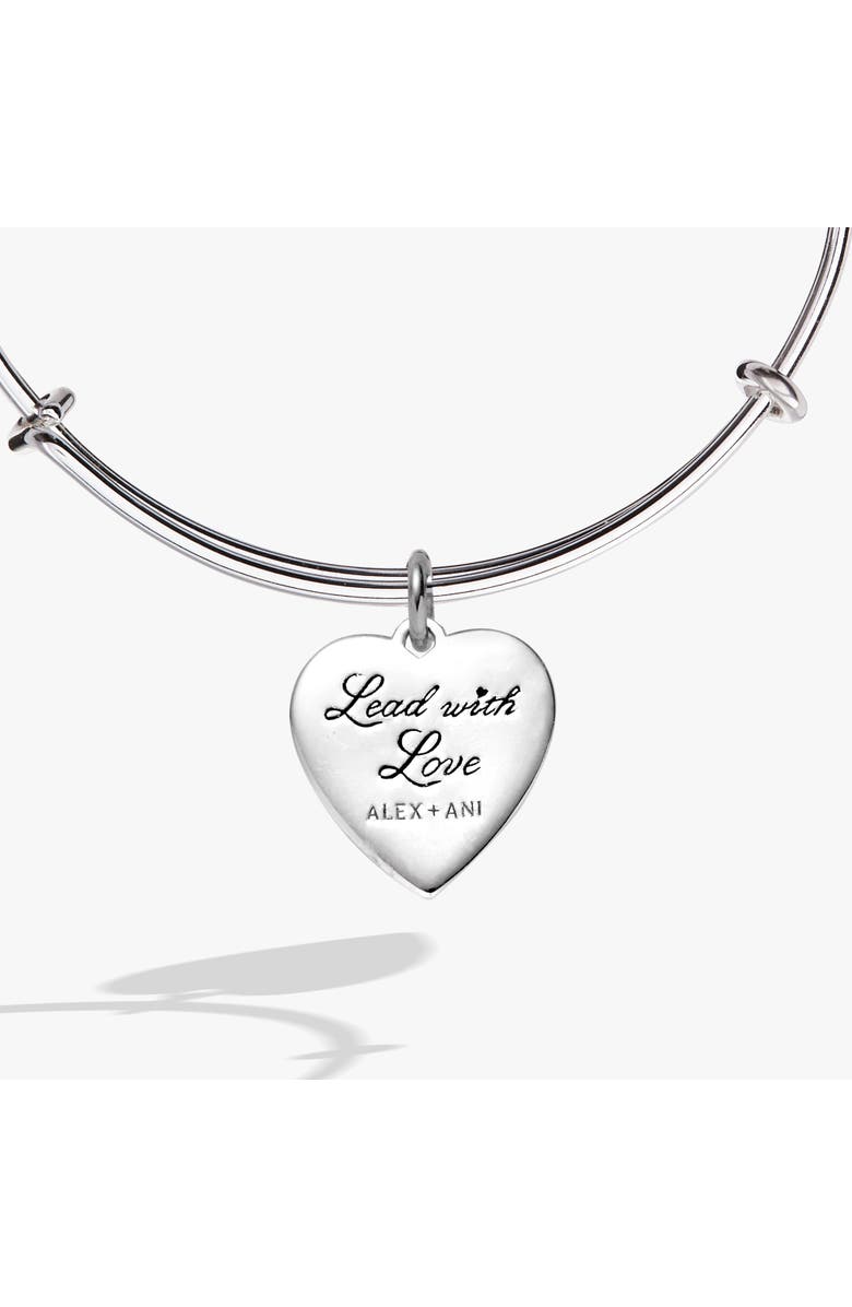 Alex and Ani Heart Burst Bangle Bracelet, Alternate, color, Silver