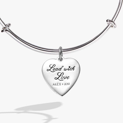 Alex And Ani Heart Burst Bangle Bracelet In Silver