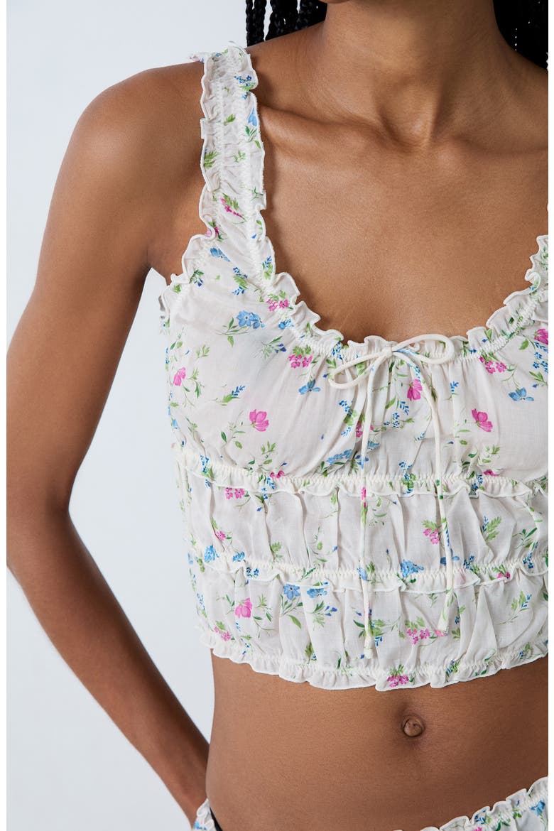 Prati Ruffle Crop Pajama Camisole, Alternate, color, IMPRIME FOND ECRU