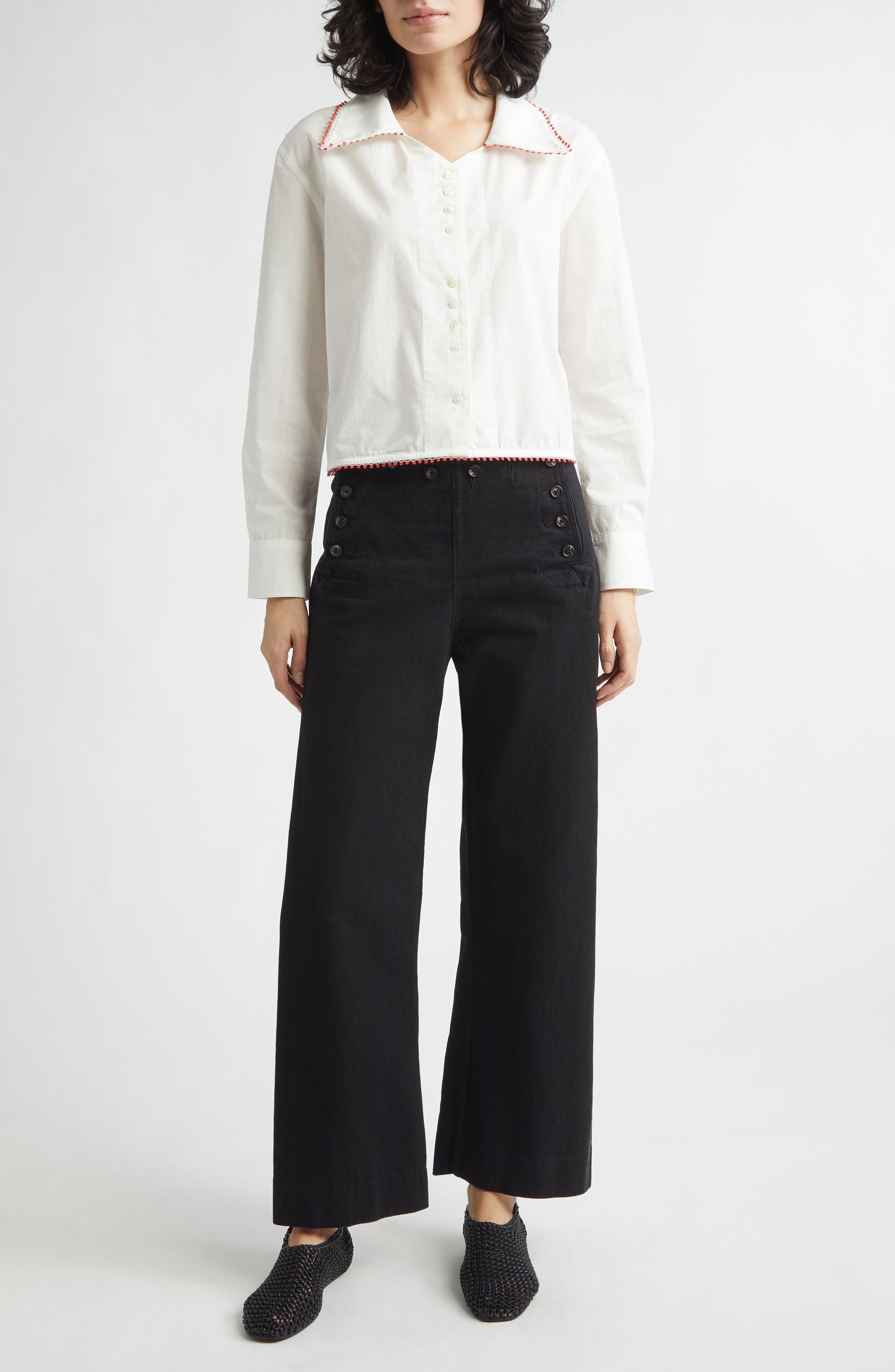 Redbud Cotton Poplin Button-Up Shirt - image 2