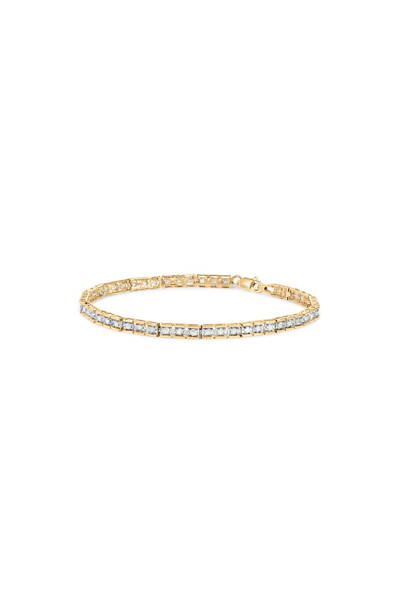 Haus of Brilliance 10K Yellow Gold 1.0 Cttw Round Diamond Pave Link Bracelet, Main, color, Yellow Gold