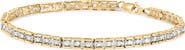 Haus of Brilliance 10K Yellow Gold 1.0 Cttw Round Diamond Pave Link Bracelet