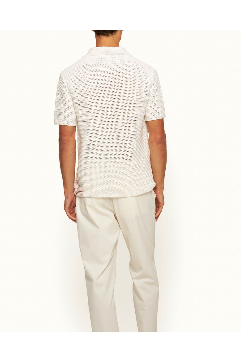 Batten Crochet Polo Shirt, Alternate, color, Sea Mist