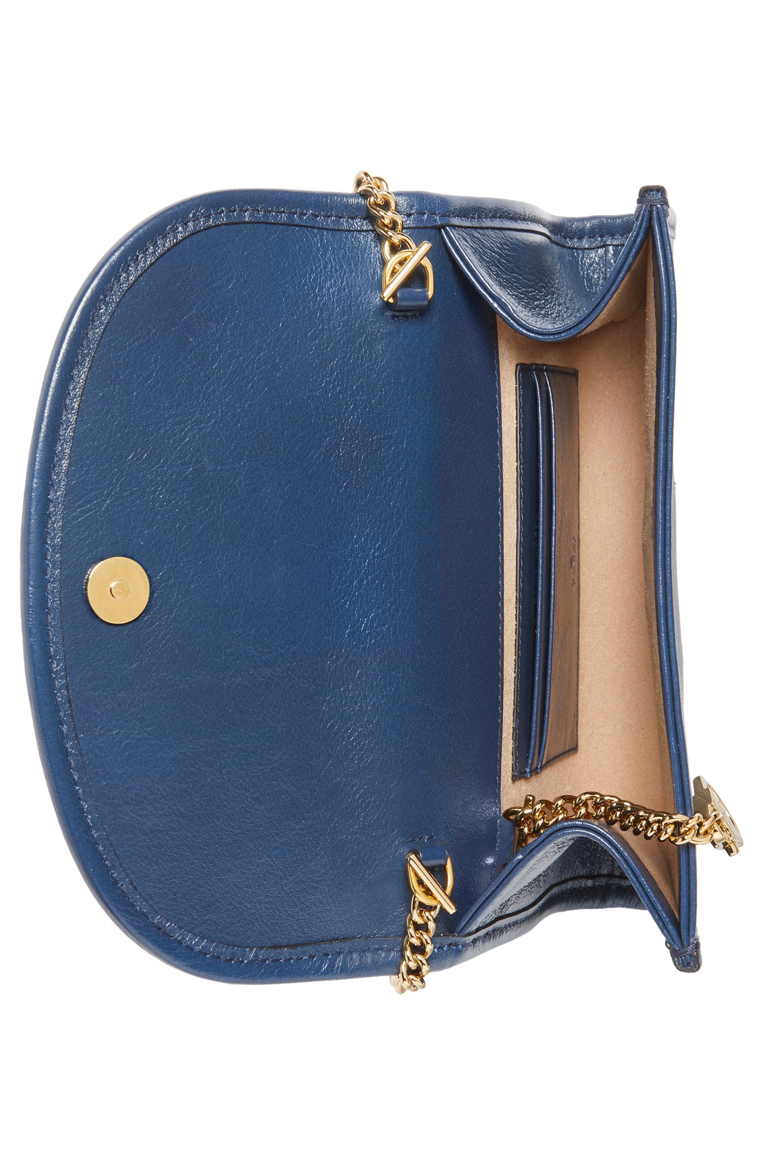 MiniLeather Crossbody Bag, Alternate, color, BLU AGATA/ BLUE RED MULTI