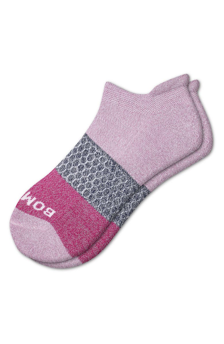 Bombas Triblock Marl Ankle Socks, Main, color, Mauve/ Ink/ Berry