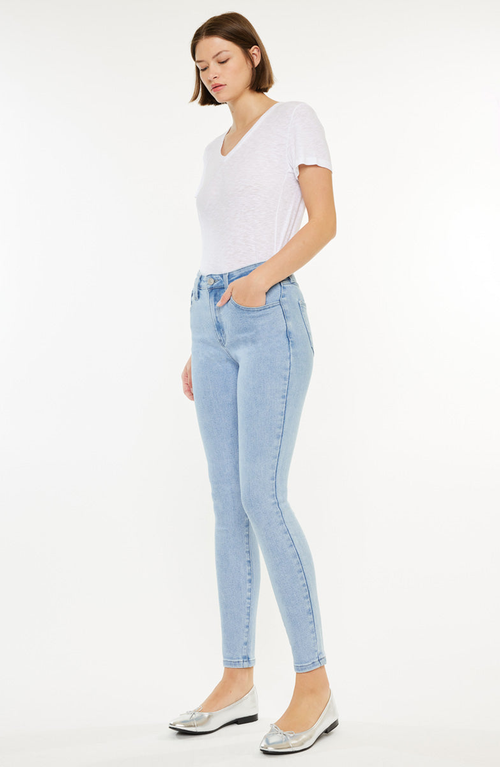 Kancan Bev High Rise Ankle Skinny Jeans In Light Wash